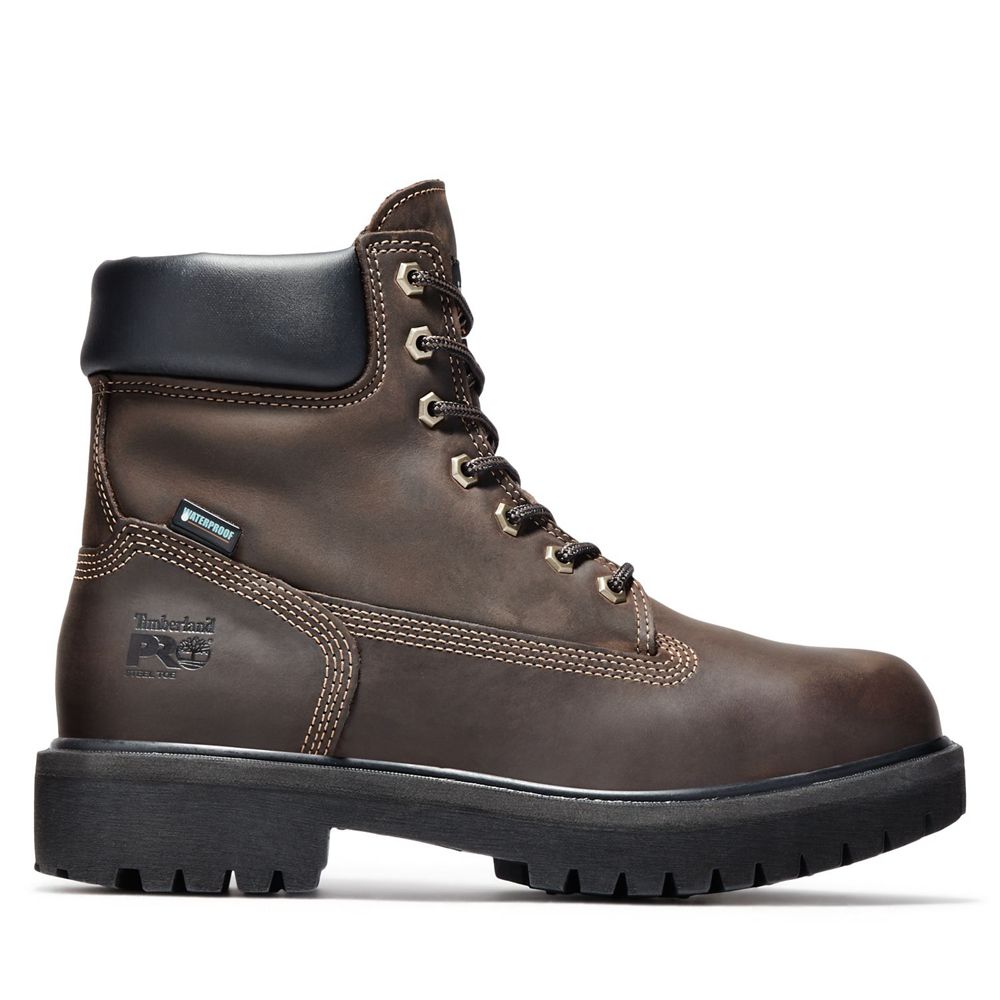 Timberland Pro Μποτακια Ανδρικα Καφε - Direct Attach 6" Steel Toe - Greece 2391476-UX